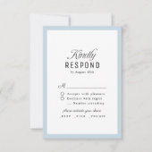 Cartons Réponse Dusty Blue Classy Script Elegant QR code Wedding (Devant)
