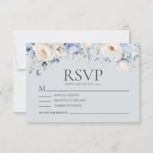 Dusty Blue Cream Blanc Floral Mariage