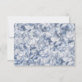 Cartons Réponse Dusty Blue Floral Mariage (Dos)