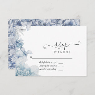 Cartons Réponse Dusty Blue Floral Mariage
