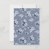 Cartons Réponse Dusty Blue Floral Mariage (Dos)