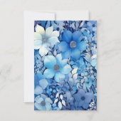 Cartons Réponse Dusty Blue Floral Mariage (Dos)