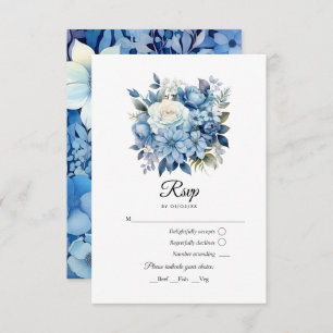 Cartons Réponse Dusty Blue Floral Mariage