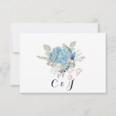 Cartons Réponse Dusty Blue Floral Wreath Mariage de verdure (Dos)