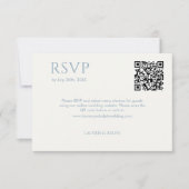 Cartons Réponse Dusty Blue & Ivory Couple Monogramme QR Wedding RS (Devant)