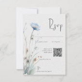 Cartons Réponse Dusty Blue Meadow Fleurs sauvages Moderne QR Code (Devant)