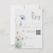 Cartons Réponse Dusty Blue Meadow Fleurs sauvages Moderne QR Code (Devant)