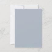 Cartons Réponse Dusty Blue Minimalist Floral Bouquet Mariage (Dos)