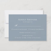 Cartons Réponse Dusty Blue Monogram Crest Elegant Wedding (Dos)