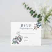 Cartons Réponse Dusty Blue Peony and Cotton Wedding (Debout devant)