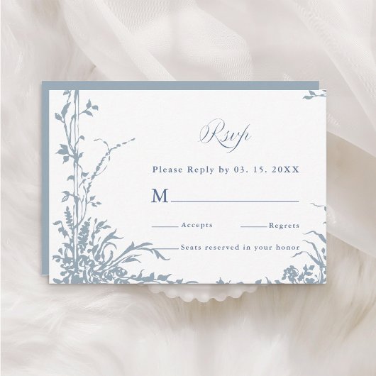 Cartons Réponse Dusty Blue Romantic Botanical Garden Wedding
