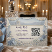 Cartons Réponse Dusty Blue Rose Romantic Wedding QR Code 
