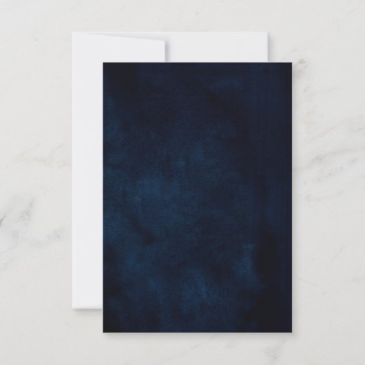 Cartons Réponse Dusty Blue Slate Navy Floral Botanal Mariage RSV (Dos)
