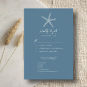 Cartons Réponse Dusty Blue Starfish Beach Destination Mariage