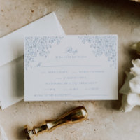 Dusty Blue Vintage Floral Line Art