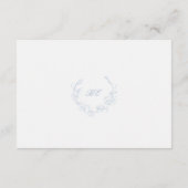 Cartons Réponse Dusty Blue Wreath Monogramme QR Code Mariage éléga (Dos)