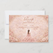 Cartons Réponse Dusty Blush Rose Garden Quinceañera (Devant)