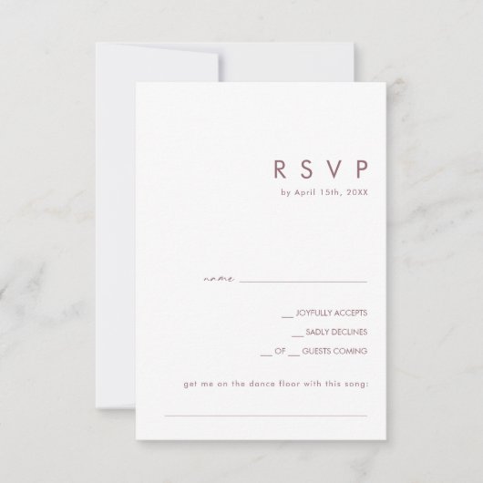 Cartons Réponse Dusty Boho | Demande de chansons Rose et violet (Devant)