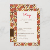 Cartons Réponse Dusty Brunt Orange Peony Flowers Mariage de automn (Devant / Derrière)