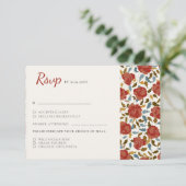 Cartons Réponse Dusty Elegant Golden Red Rose Mariage (Debout devant)