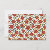 Cartons Réponse Dusty Elegant Golden Red Rose Mariage (Dos)