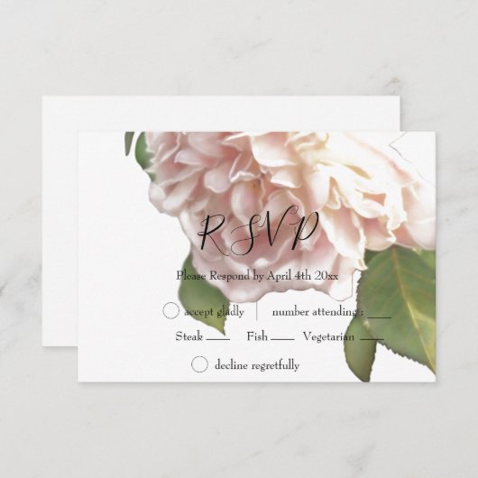 Cartons Réponse Dusty Ivory Rose (Devant / Derrière)