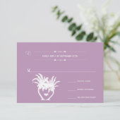 Cartons Réponse Dusty Lavender Purple Beach Destination Mariage (Debout devant)