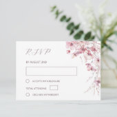 Cartons Réponse Dusty Pink Boho Floral Wedding (Debout devant)