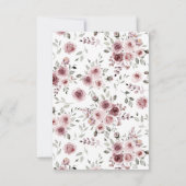 Cartons Réponse Dusty Pink Roses Navy Blue Wedding (Dos)