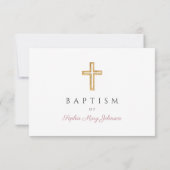Cartons Réponse Dusty Pink Script Religieux Croix Girl Baptême (Dos)