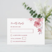 Cartons Réponse Dusty Pink Watercolor Wedding (Debout devant)