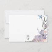 Cartons Réponse Dusty Purple & Blue Boho Floral Mariage (Dos)