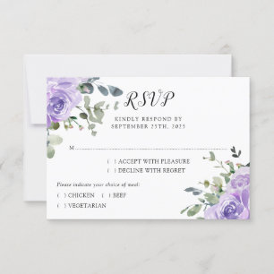 Cartons Réponse Dusty Purple Eucalyptus Mariage botanique