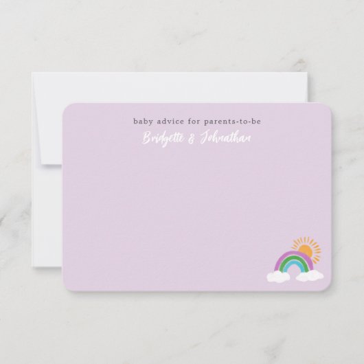 Cartons Réponse Dusty Purple Joli Rainbow Sunshine Conseil bébé (Devant)