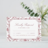 Cartons Réponse Dusty Rose and White Chinoiserie Wedding (Debout devant)