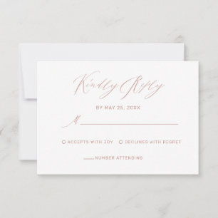Cartons Réponse Dusty Rose aquarelle Floral Calligraphie Mariage