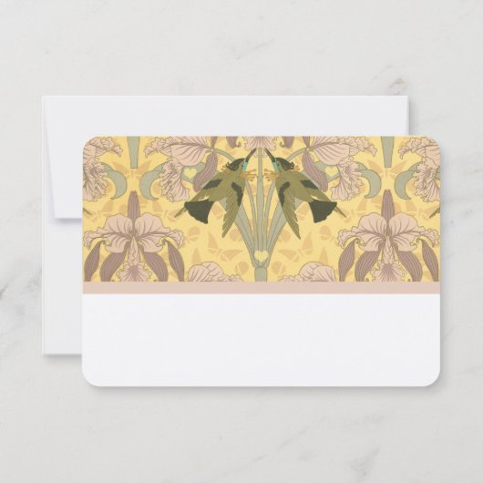 Cartons Réponse Dusty Rose Art Déco Hummingbirds Mariage (Dos)
