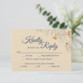 Cartons Réponse Dusty Rose Automne Boho mariage choix de repas RSV (Debout devant)