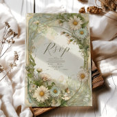 Cartons Réponse Dusty Rose Marguerite Daisy Mariage Art Nouveau