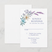 Cartons Réponse Dusty Turquoise Lavender Mariage Fleur sauvage (Devant / Derrière)