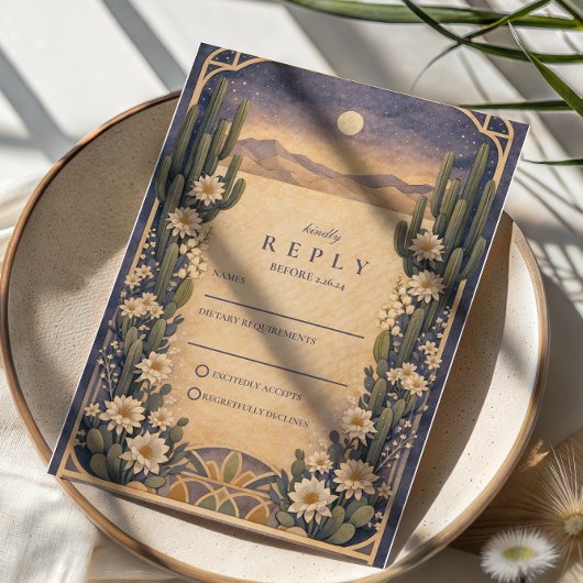 Cartons Réponse Earthy Desert Floral Wedding