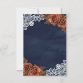 Cartons Réponse Earthy Dusty Terracotta Rose Navy Blue Wedding (Dos)