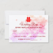 Cartons Réponse Eau mariage rouge de Chine fleurs de cerisier (Devant)