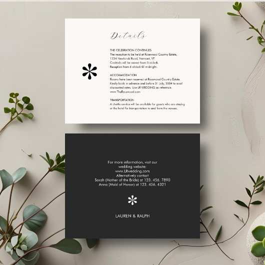 Cartons Réponse Ébène et ivoire | Détails du Mariage de code QR ch