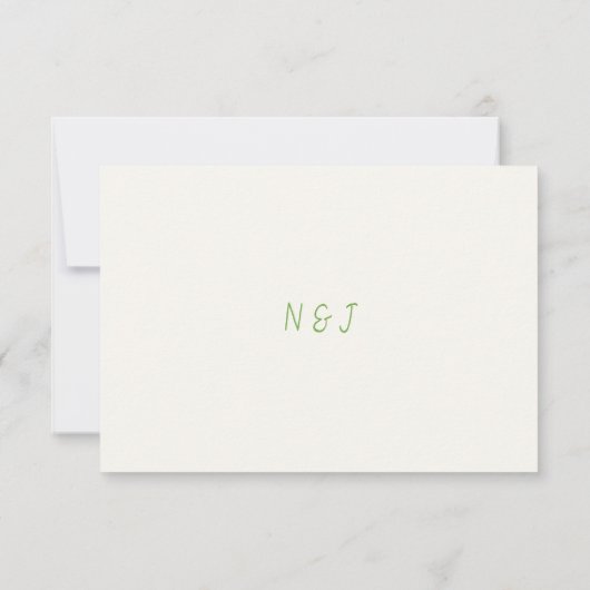 Cartons Réponse Écrit à la main dessiné Rétro Funky Mariage modern (Dos)