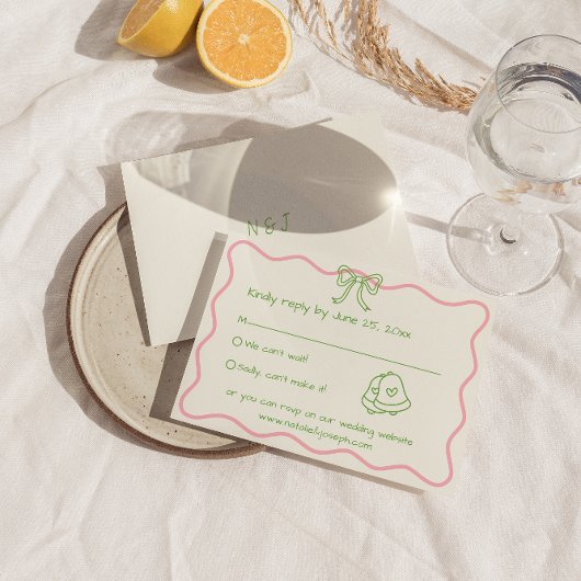 Cartons Réponse Écrit à la main dessiné Rétro Funky Mariage modern