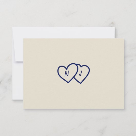 Cartons Réponse Ecrit main dessiné Rétro Unique Mariage moderne (Dos)