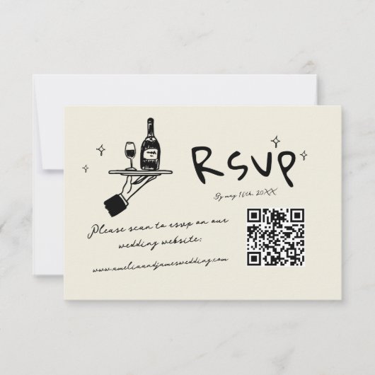 Cartons Réponse Écrit main tiré cupid Quirky Mariage (Devant)
