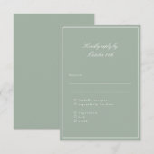 Cartons Réponse Écriture de bordure classique Élégant Mariage Repa (Devant / Derrière)
