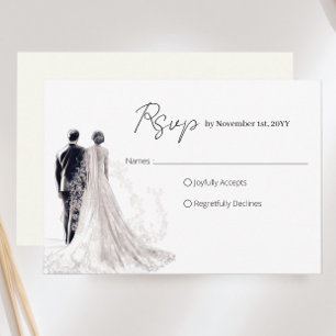 Cartons Réponse Écriture Élégante Mariage Traditionnel